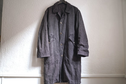 25SS BIG COAT ヴィンテージコットンリネンステンカラーコート / OLIVER CHURCH(オリバーチャーチ)
