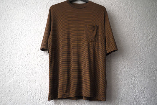 23SS WASHABLE SILK POCKET TEE シルクボーダー半袖Tシャツ / MAATEE&SONS(マーティーアンドサンズ)