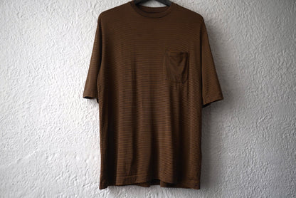 23SS WASHABLE SILK POCKET TEE シルクボーダー半袖Tシャツ / MAATEE&SONS(マーティーアンドサンズ)
