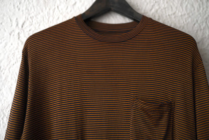 23SS WASHABLE SILK POCKET TEE シルクボーダー半袖Tシャツ / MAATEE&SONS(マーティーアンドサンズ)