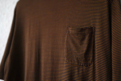 23SS WASHABLE SILK POCKET TEE シルクボーダー半袖Tシャツ / MAATEE&SONS(マーティーアンドサンズ)