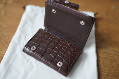 22SS Connect Wallet Mini クロコダイルレザーウォレット / CORNELIAN TAURUS(コーネリアンタウラス)
