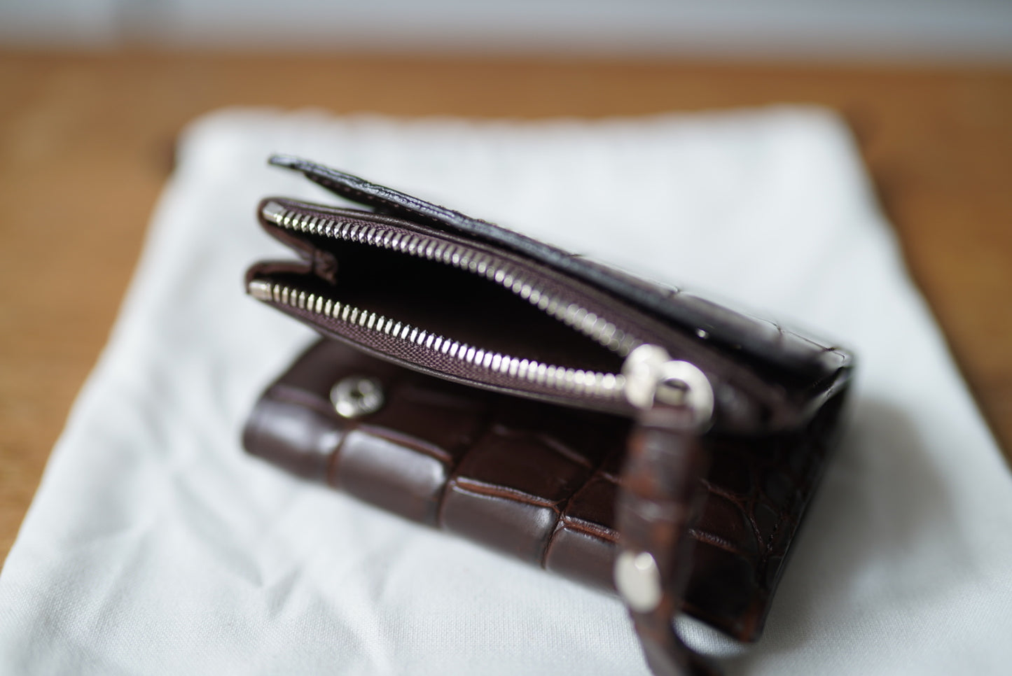 22SS Connect Wallet Mini クロコダイルレザーウォレット / CORNELIAN TAURUS(コーネリアンタウラス)