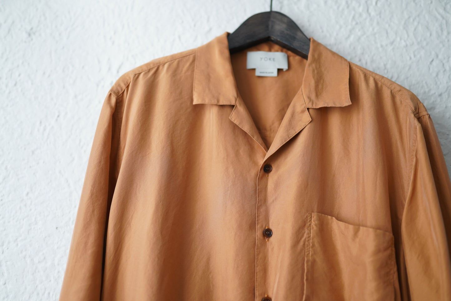 19SS WIDE OPEN COLLAR LS SHIRT 開襟シルクロングスリーブシャツ / YOKE(ヨーク)