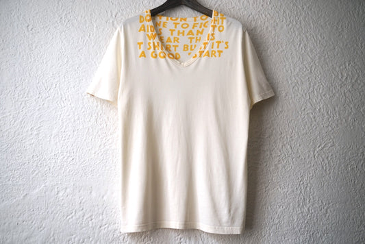 17SS AIDS-T エイズTシャツ オフホワイト×イエロー / Maison Margiela(メゾンマルジェラ)