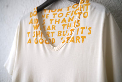 17SS AIDS-T エイズTシャツ オフホワイト×イエロー / Maison Margiela(メゾンマルジェラ)