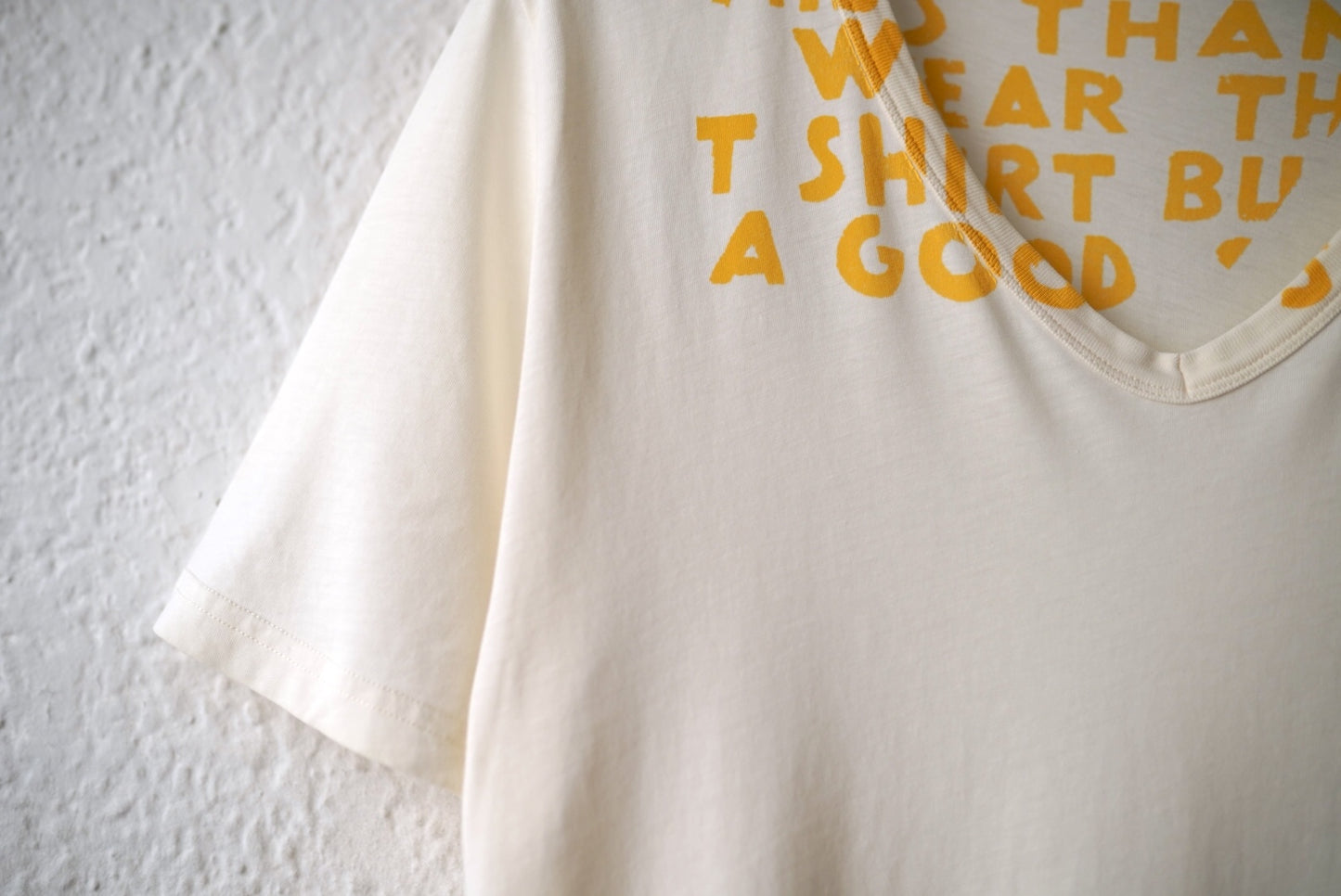 17SS AIDS-T エイズTシャツ オフホワイト×イエロー / Maison Margiela(メゾンマルジェラ)