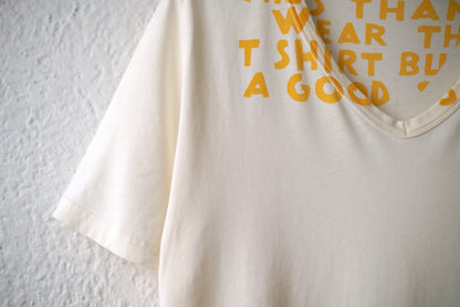 17SS AIDS-T エイズTシャツ オフホワイト×イエロー / Maison Margiela(メゾンマルジェラ)