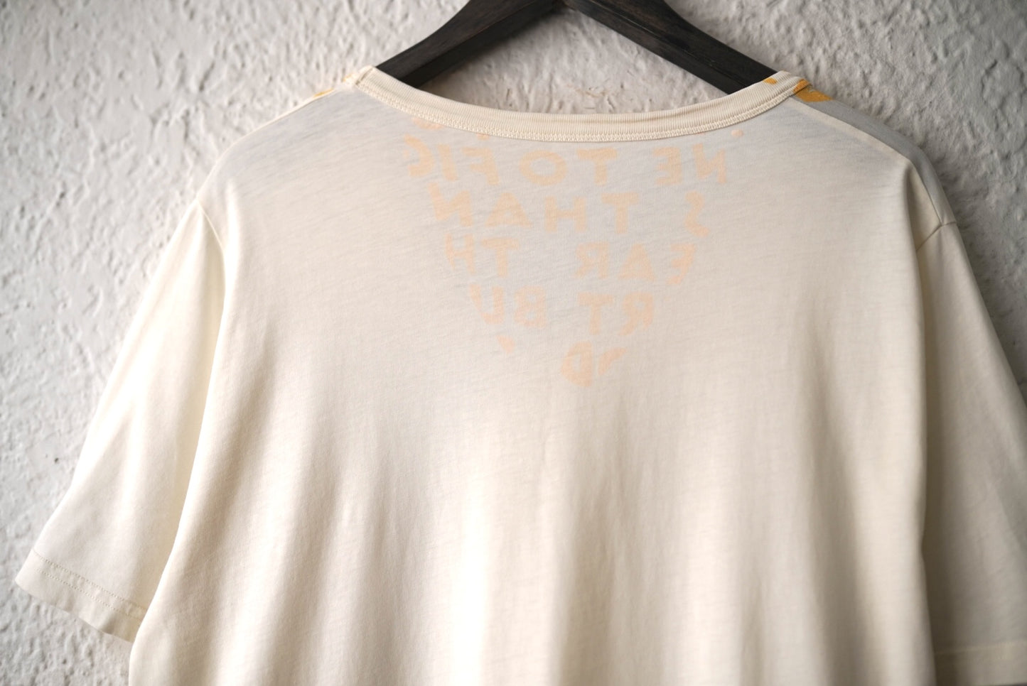 17SS AIDS-T エイズTシャツ オフホワイト×イエロー / Maison Margiela(メゾンマルジェラ)