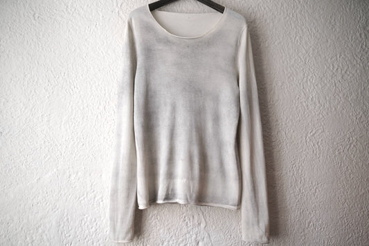 汚れ加工クルーネックコットンニットセーター / LABEL UNDER CONSTRUCTION(レーベルアンダーコンストラクション)