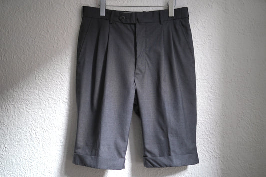 CANONICO Super120's Wool 2タックウールスラックスショーツ ショートパンツ / Q Retailor