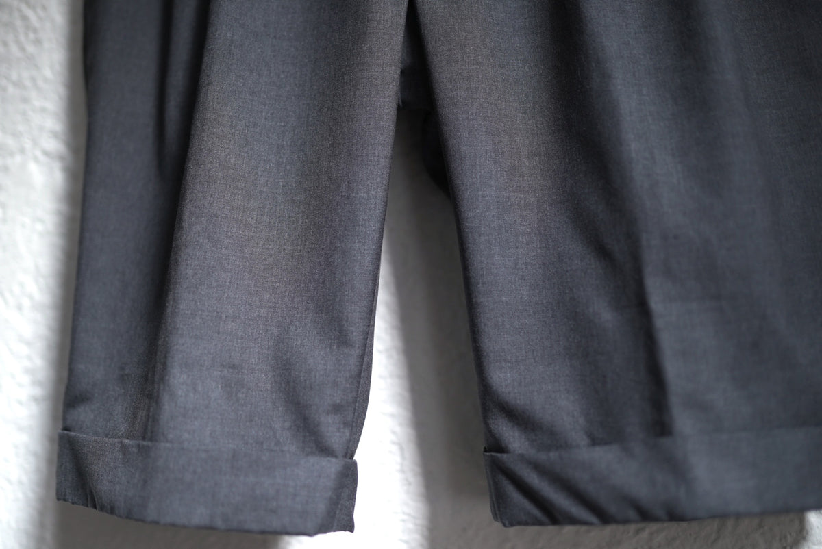CANONICO Super120's Wool 2タックウールスラックスショーツ ショートパンツ / Q Retailor