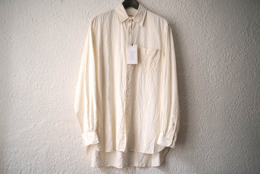 24SS SHIRT003 Regular Collar Shirt Silk Broadcloth シルクブロードクロスシャツ / calmlence(カームレンス)