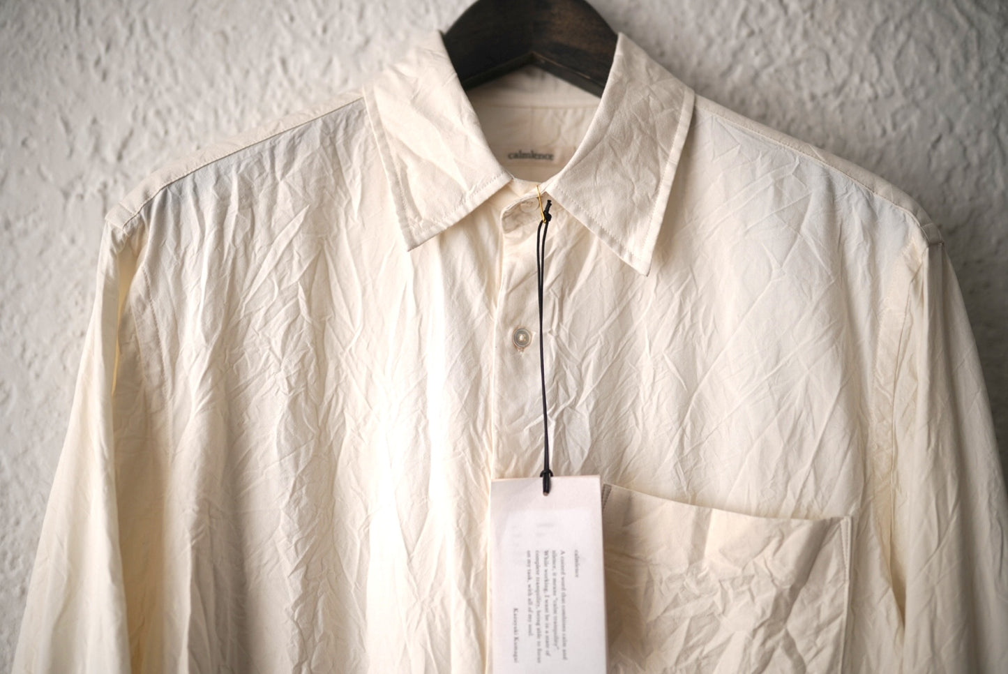 24SS SHIRT003 Regular Collar Shirt Silk Broadcloth シルクブロードクロスシャツ / calmlence(カームレンス)