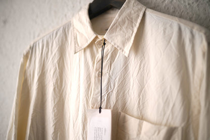24SS SHIRT003 Regular Collar Shirt Silk Broadcloth シルクブロードクロスシャツ / calmlence(カームレンス)