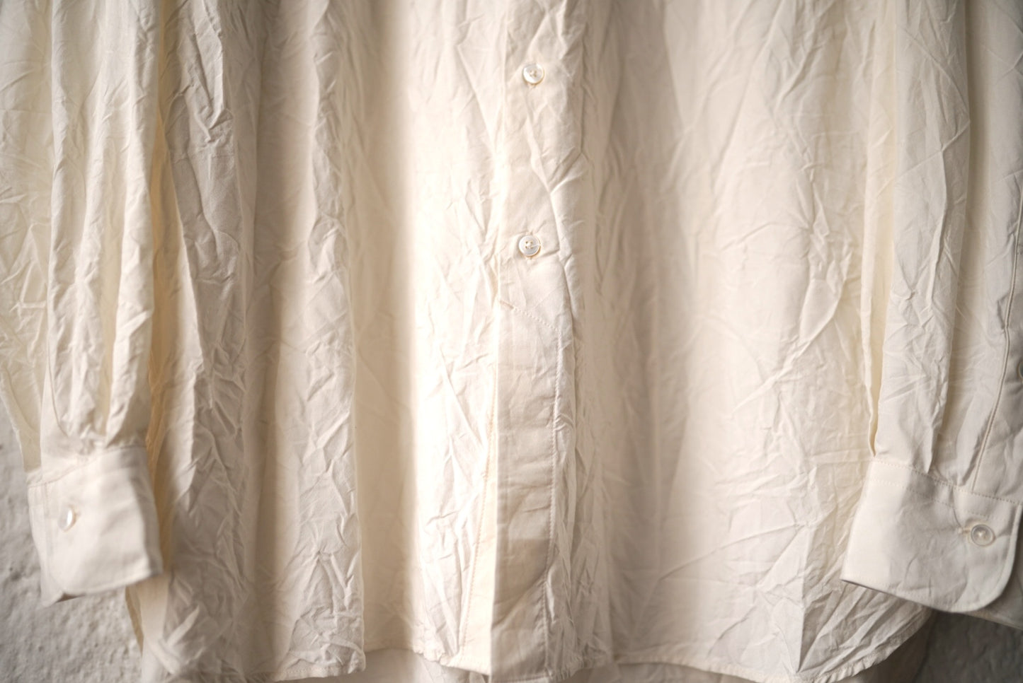 24SS SHIRT003 Regular Collar Shirt Silk Broadcloth シルクブロードクロスシャツ / calmlence(カームレンス)