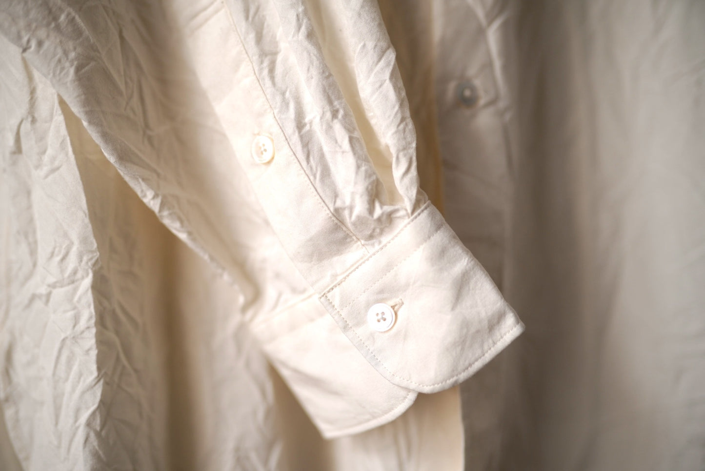 24SS SHIRT003 Regular Collar Shirt Silk Broadcloth シルクブロードクロスシャツ / calmlence(カームレンス)