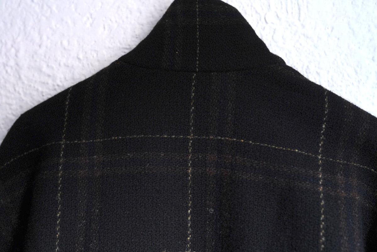 21AW Zipped Tall Collar Shirt ウールチェックジップアップブルゾンジャケット / m.a+(エムエークロス)