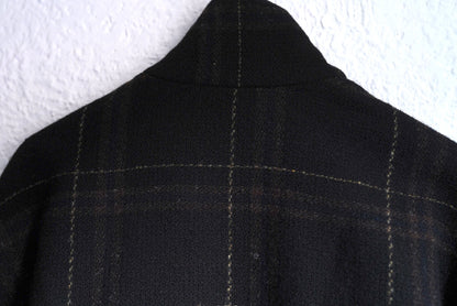 21AW Zipped Tall Collar Shirt ウールチェックジップアップブルゾンジャケット / m.a+(エムエークロス)
