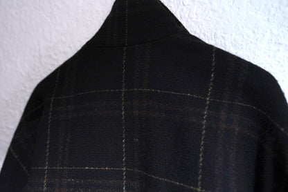 21AW Zipped Tall Collar Shirt ウールチェックジップアップブルゾンジャケット / m.a+(エムエークロス)