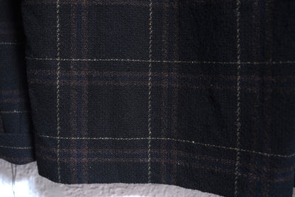 21AW Zipped Tall Collar Shirt ウールチェックジップアップブルゾンジャケット / m.a+(エムエークロス)