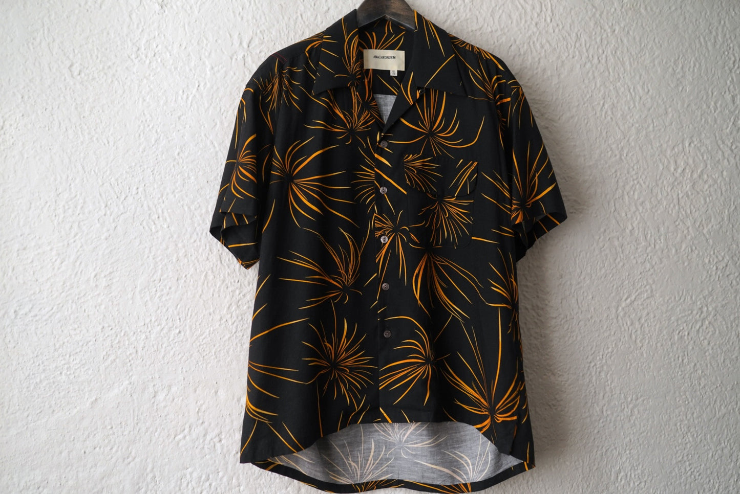 17SS FIREWORKS S/S TUCK OPEN COLLAR SHIRT 総柄開襟アロハシャツ / ANACHRONORM(アナクロノーム)
