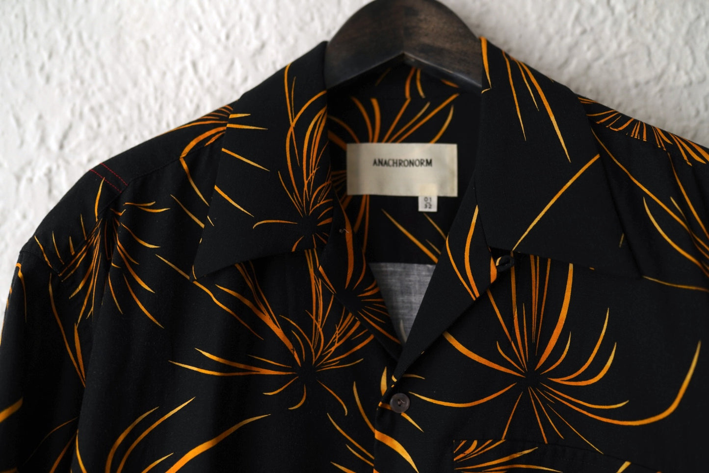 17SS FIREWORKS S/S TUCK OPEN COLLAR SHIRT 総柄開襟アロハシャツ / ANACHRONORM(アナクロノーム)